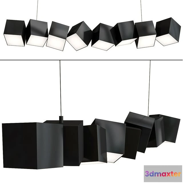 1558525 - Blockchain Black pendant lamp 3D Max