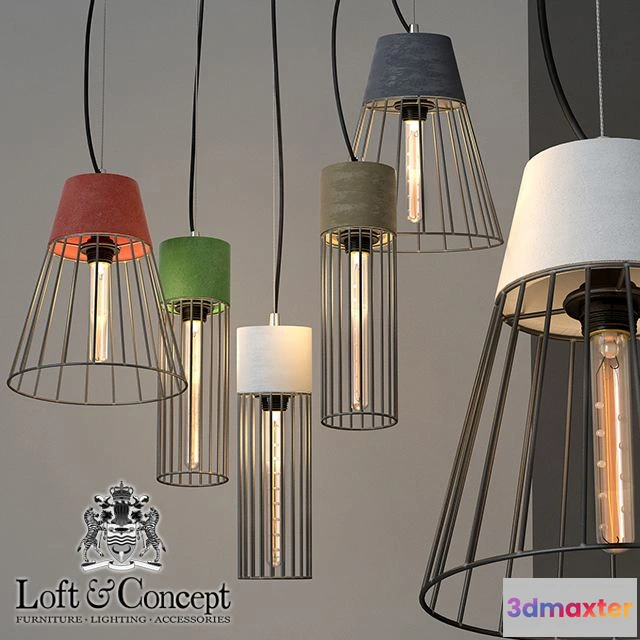 1560050 - Wire cage chandelier 3D Max