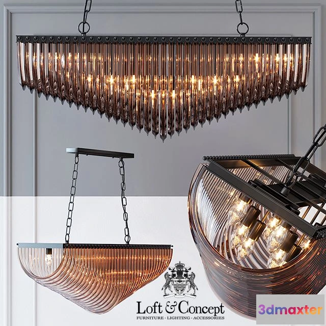 1560470 - Chandelier Retro Frozen Glass Chandelier 100 3D Max