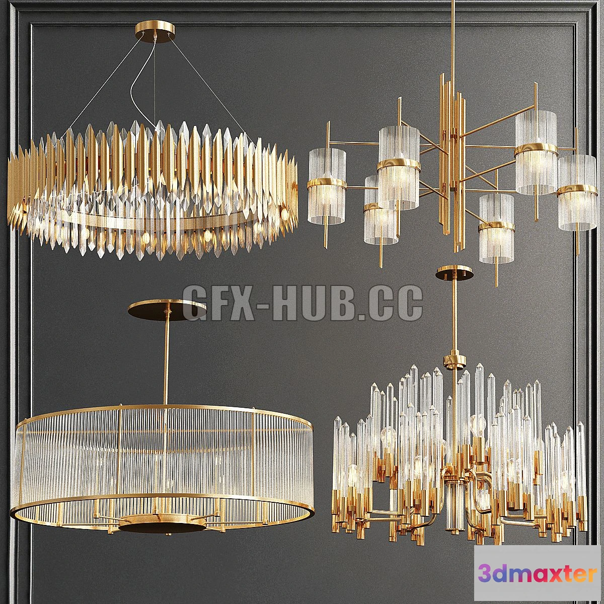 1561033 - Collection of Modern Chandelier 3D Max