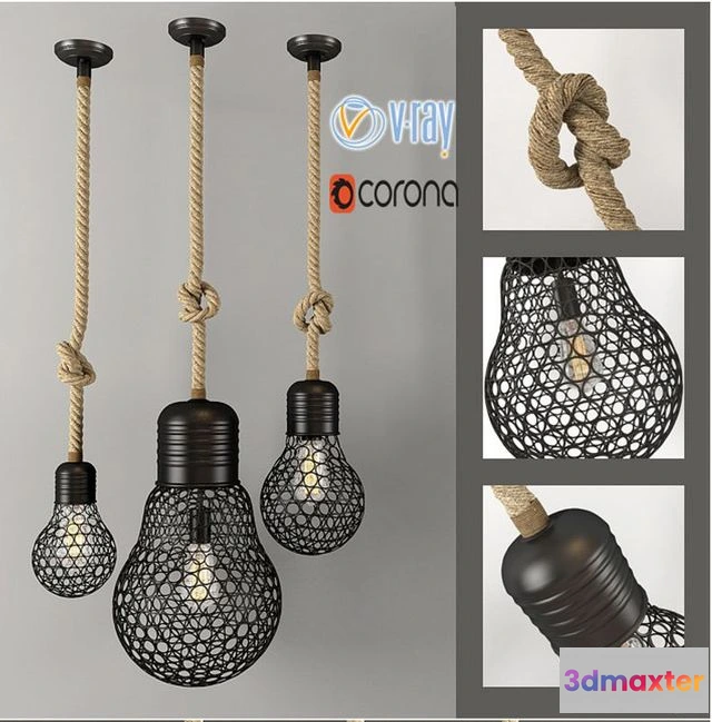1563655 - Country Loft pendant lamp set 3D Max