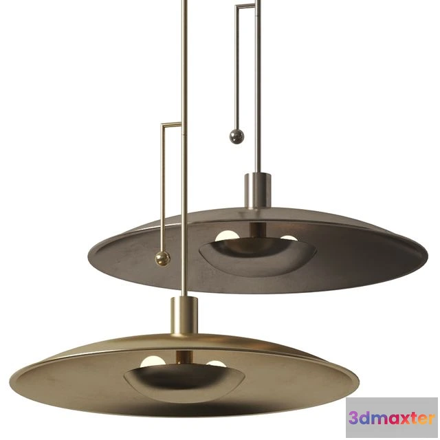 1567128 - Cb2 - Alavanca Brass Pendant Light 3D Max