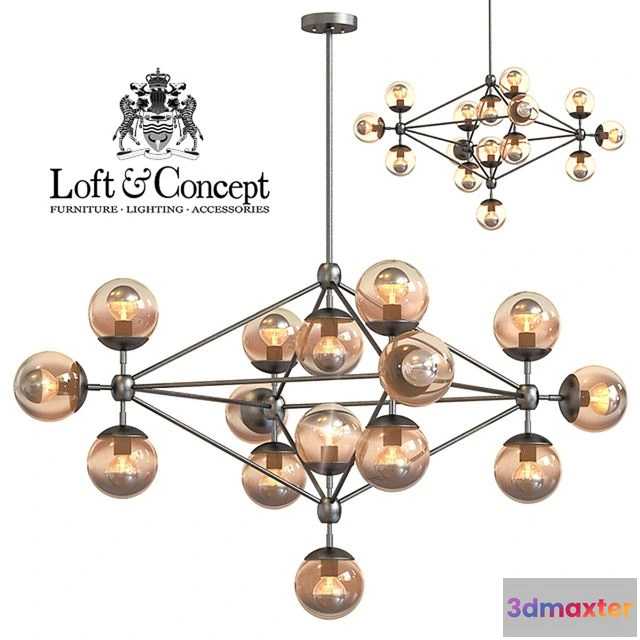 1567456 - Chandelier Modo Chandelier 15 Globes 3D Max