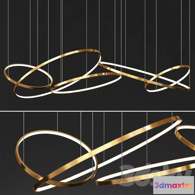 1567834 - Gold Ring Chandelier 3 3D Max
