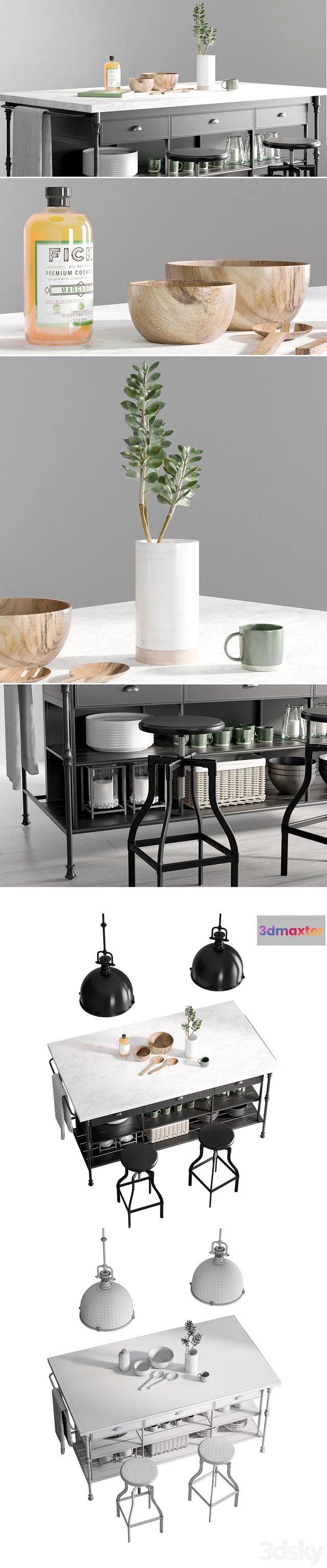 1568102 - Kitchen Island 2 3D Max