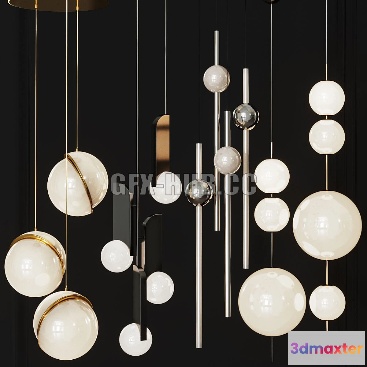 1568152 - Four Pendant Lights amazing set vol 26 3D Max
