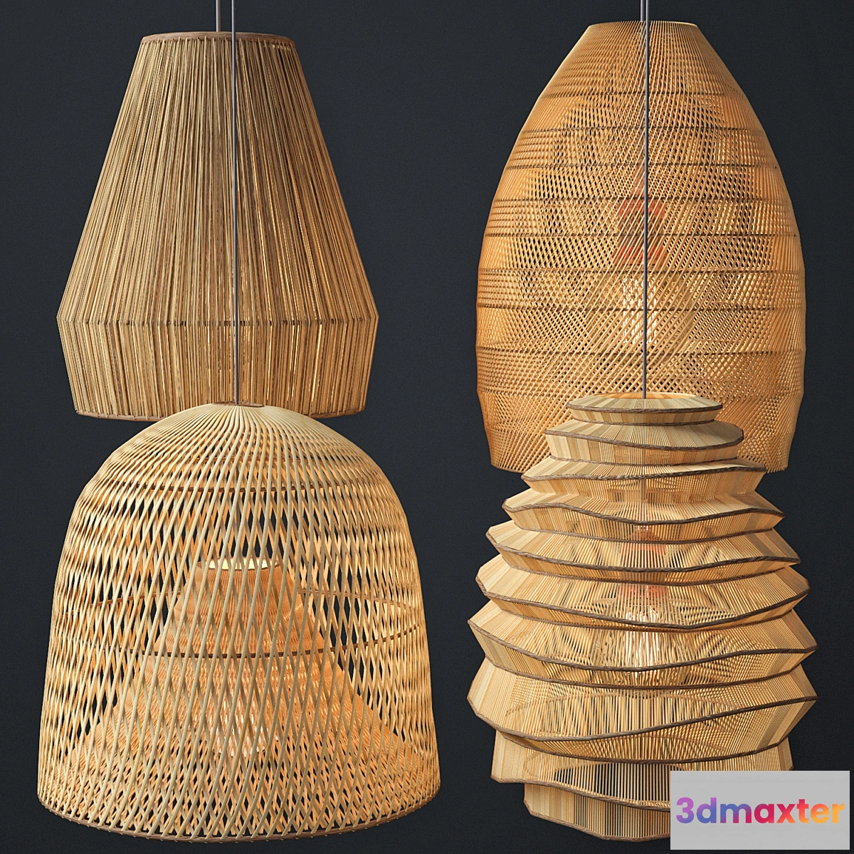542187 - Rattan lighting set 2