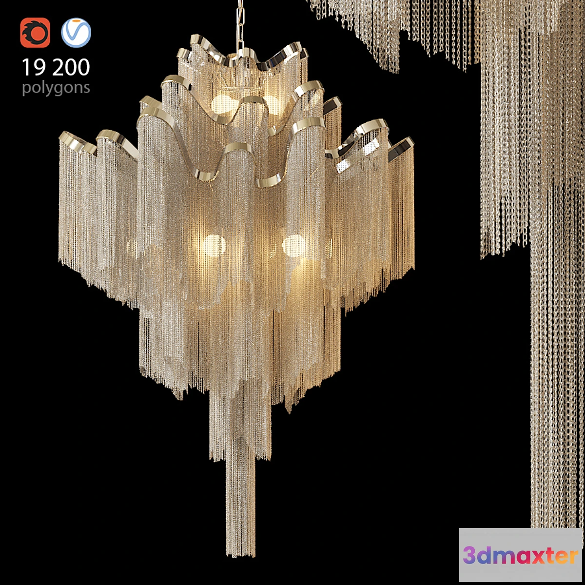 564973 - Pendant lamp Ava Chain Atlantis Chandelier