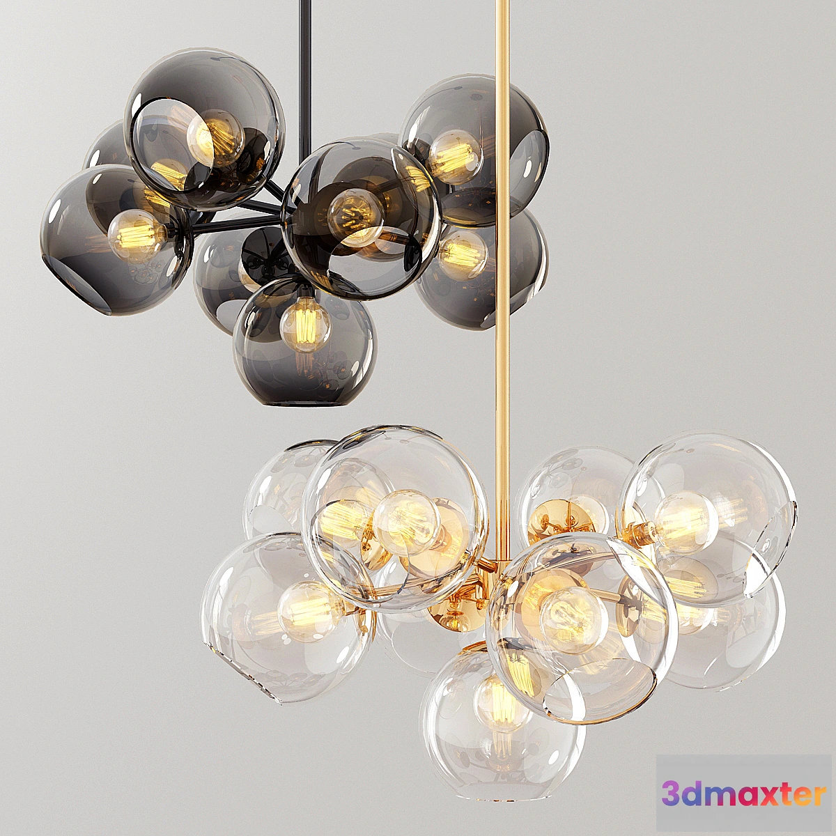 565201 - Staggered Glass Chandelier 9 Light - Round