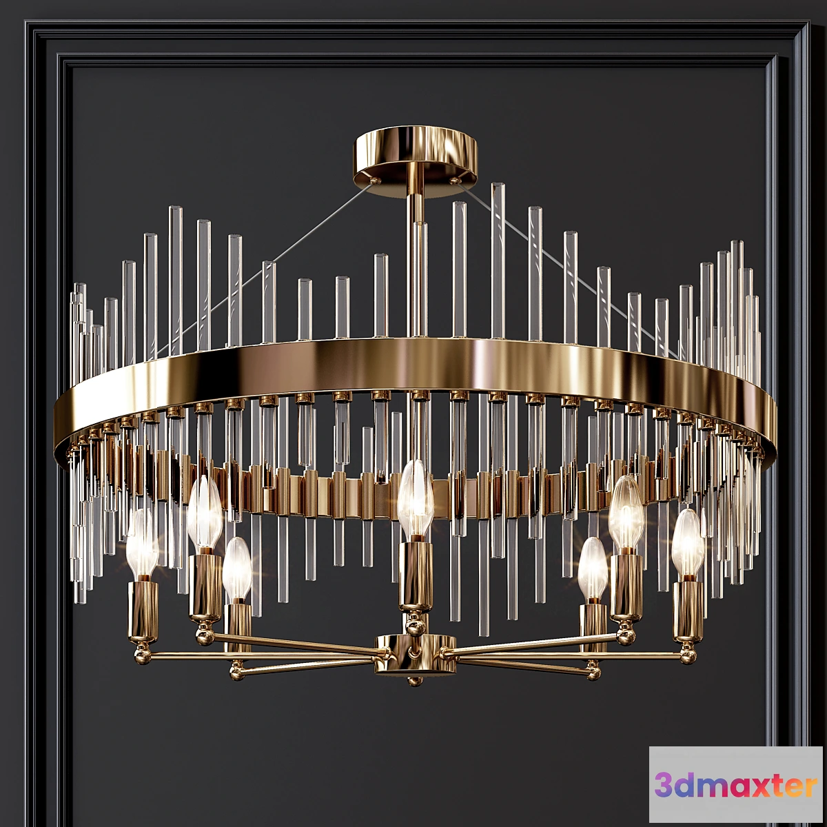 565203 - Modern metal glass chandelier