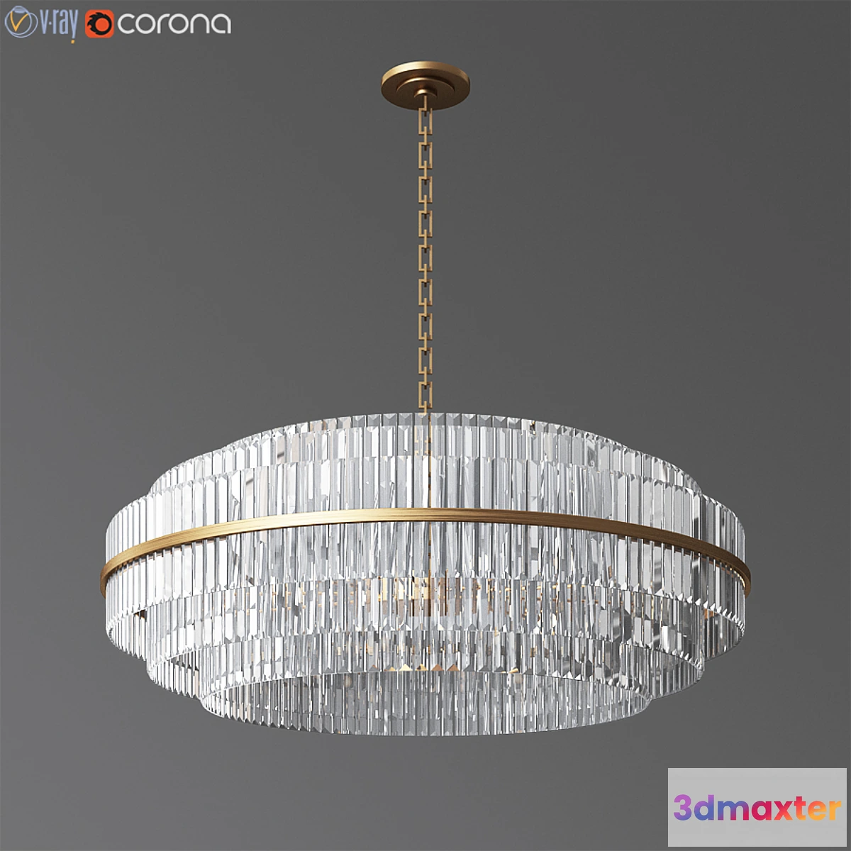 565611 - Vienna 48 Round Crystal Chandelier Antique Brass