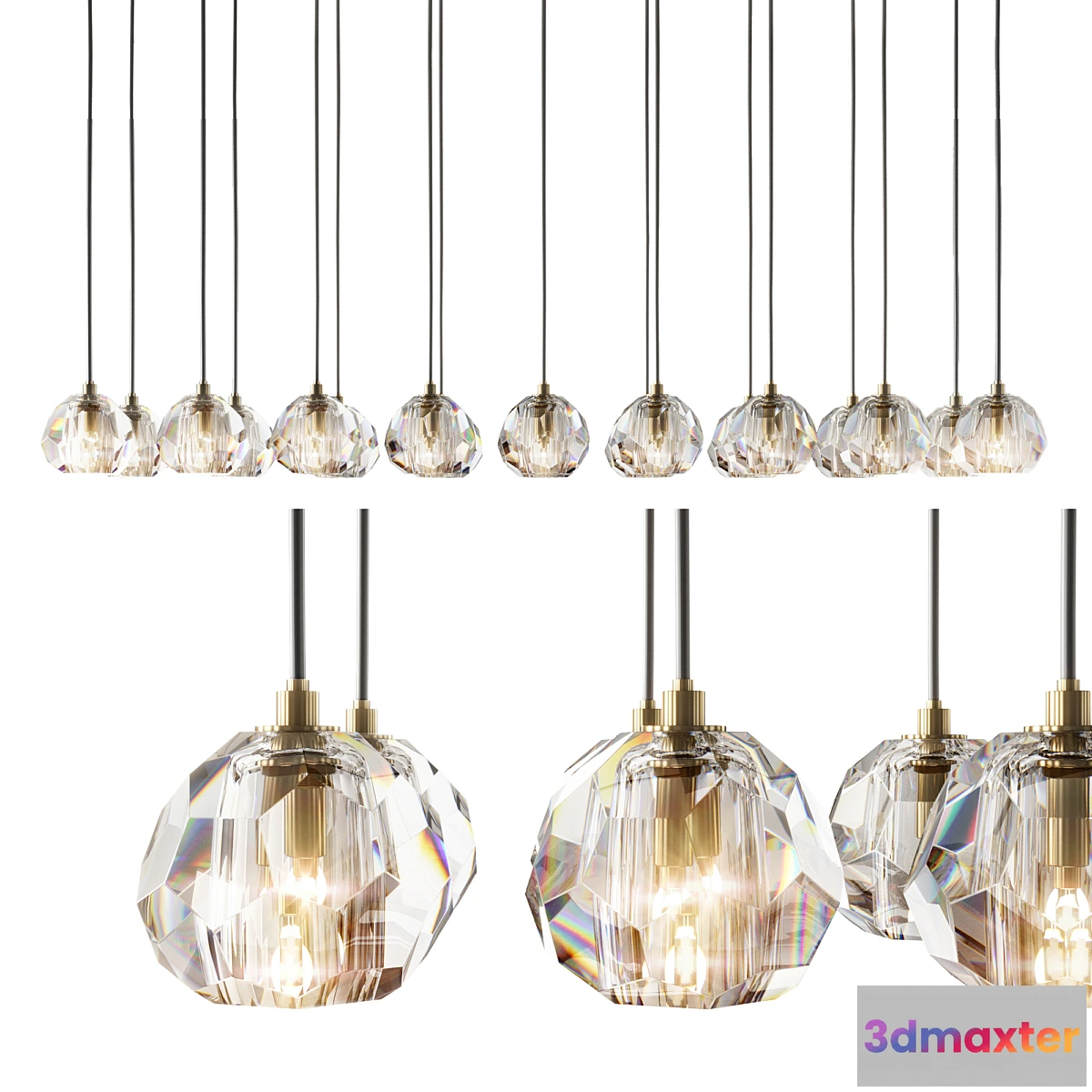 565619 - RH modern boule de cristal chandelier