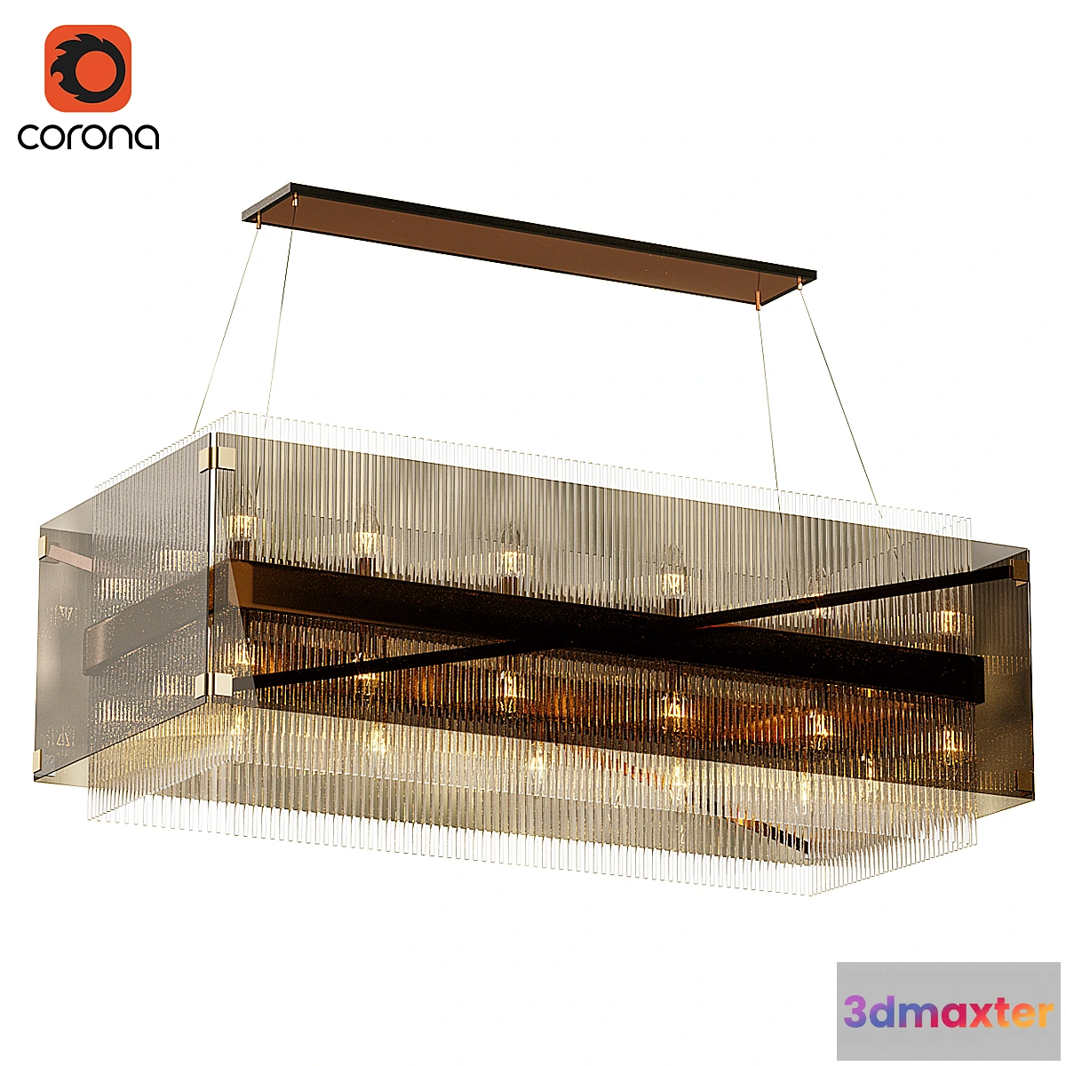 565969 - Apollo Dark Bronze and Polished Chrome 50-Inch Chandelier