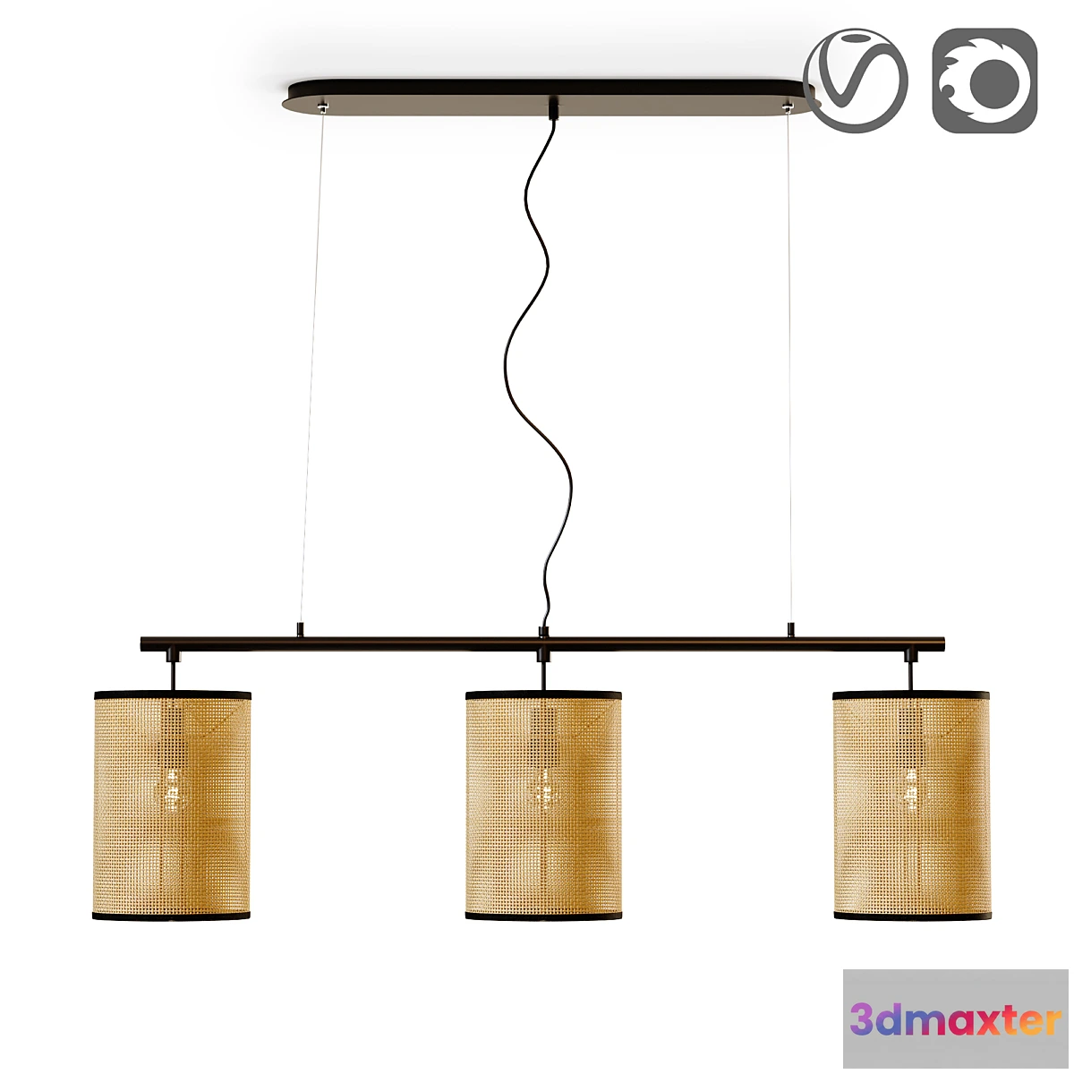 565989 - Light in metal and wicker material Cara