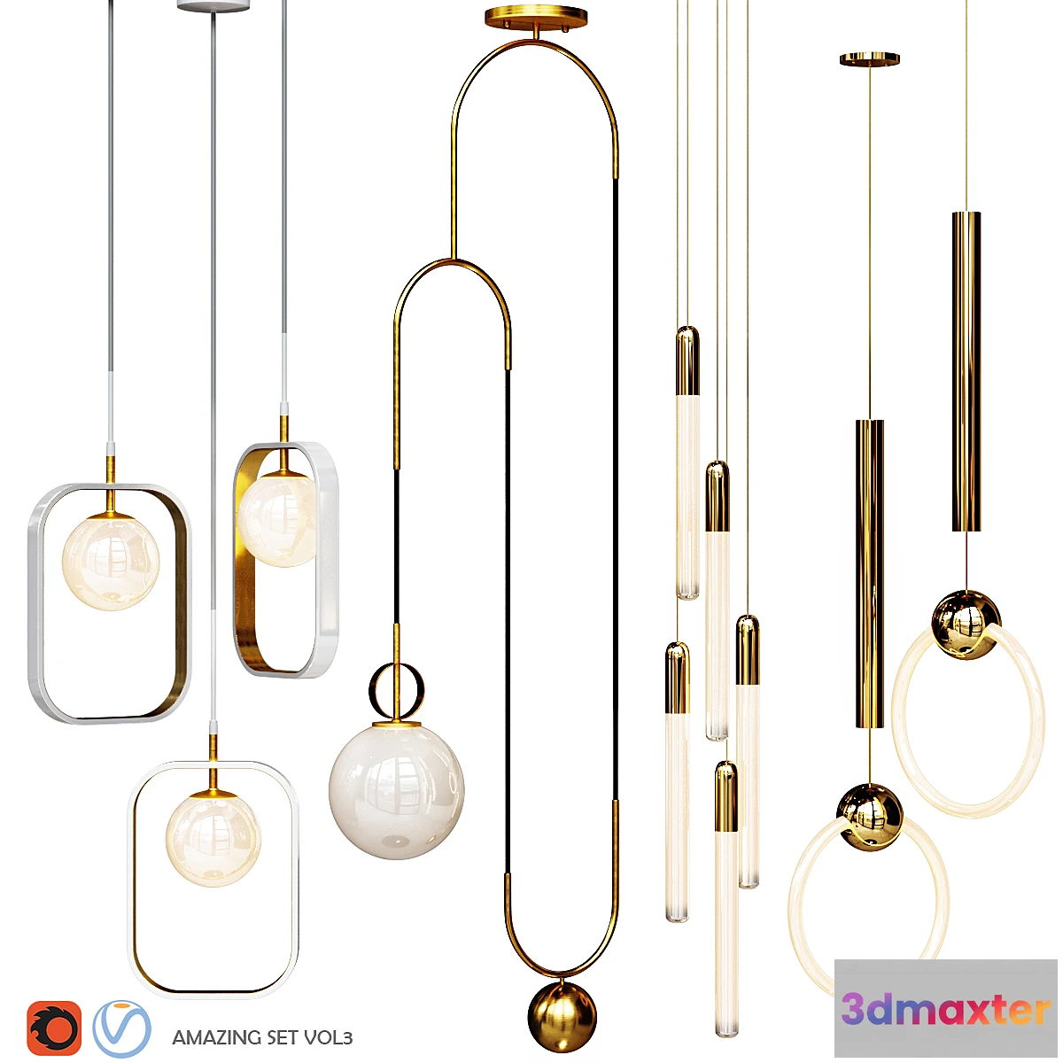 566159 - Four Pendant Lights amazing set vol.3