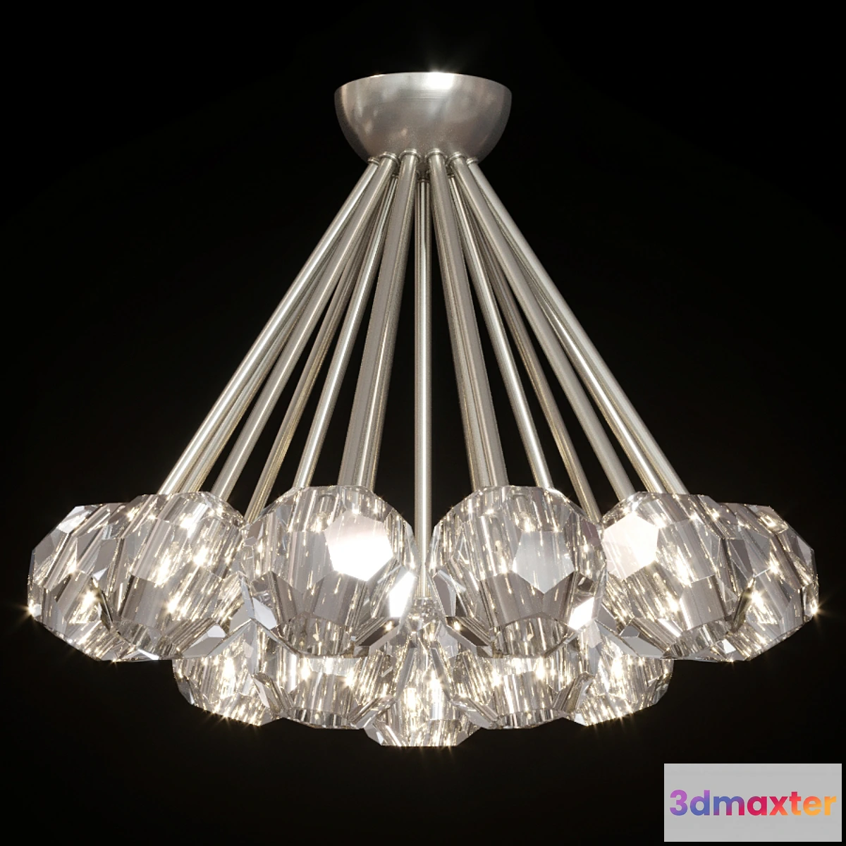 566275 - Restoration Hardware BOULE DE CRISTAL FLUSHMOUNT 24 Nickel