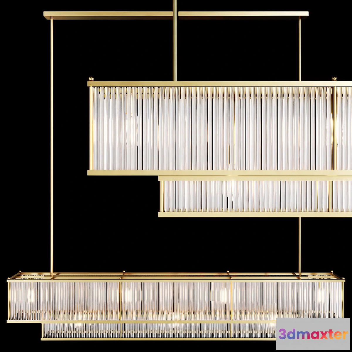 567373 - Restoration Hardware MARAIS LINEAR CHANDELIER 72 Brass