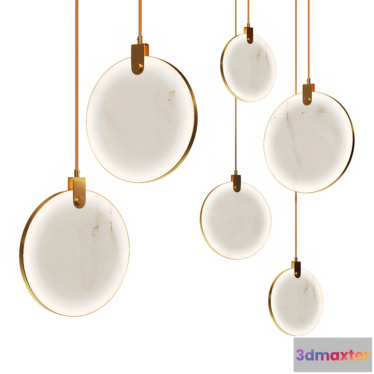 567404 - Pendant lamp in brass and marble