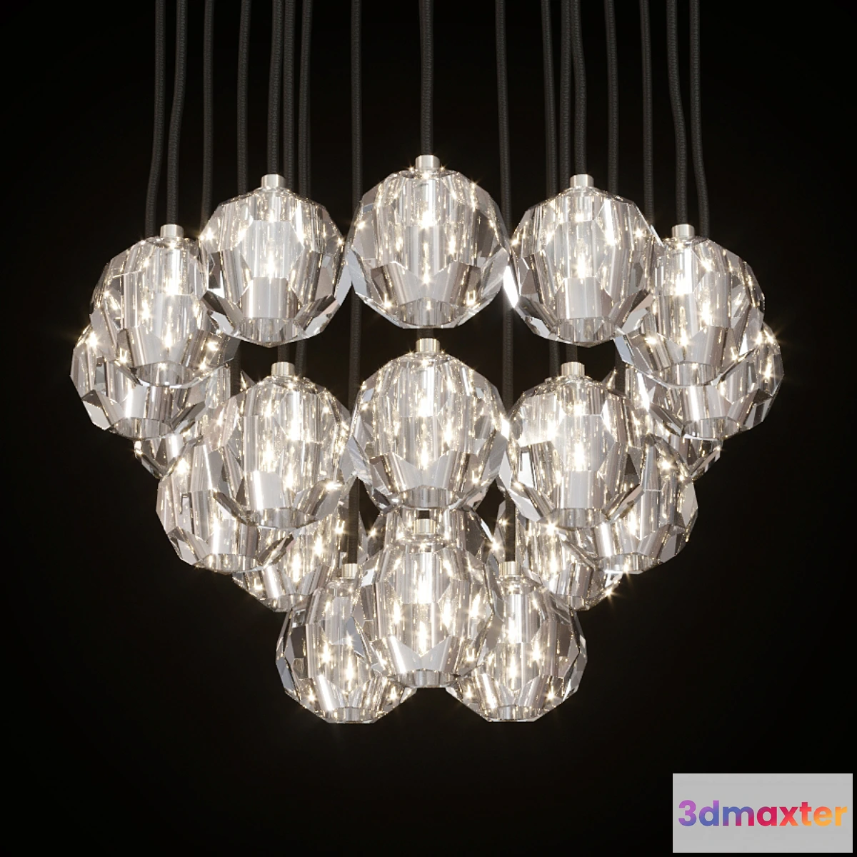 567420 - Restoration Hardware BOULE DE CRISTAL ROUND CLUSTER 24 Nickel