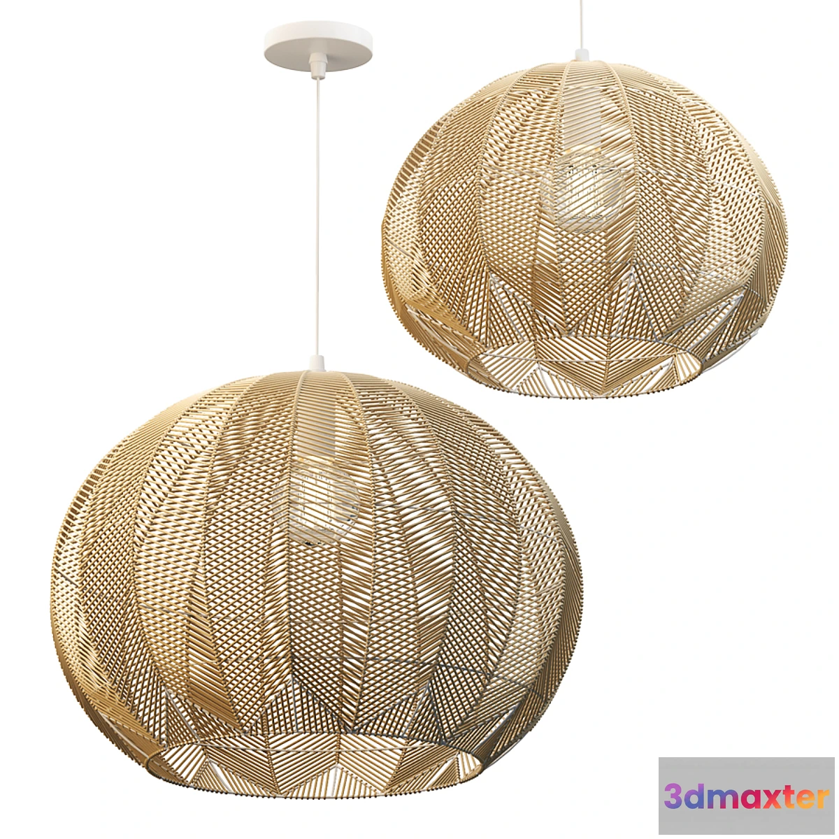 567484 - NATURAL ROUND RATTAN PENDANT