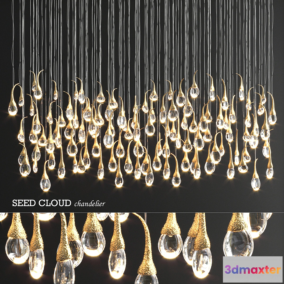 567532 - Seed Cloud 112 buds Chandelier by Ocher