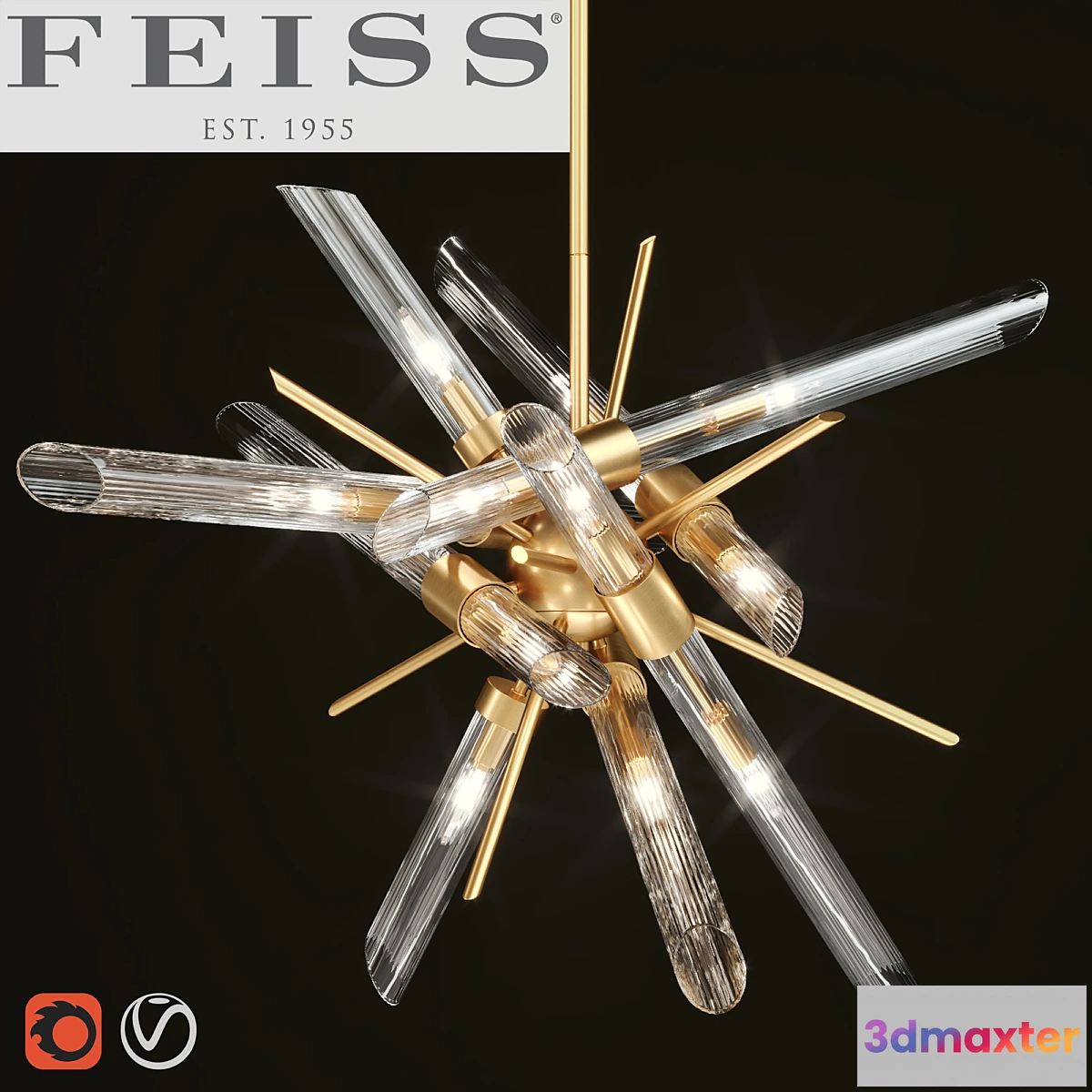 575256 - FEISS The Quorra 14-light chandelier