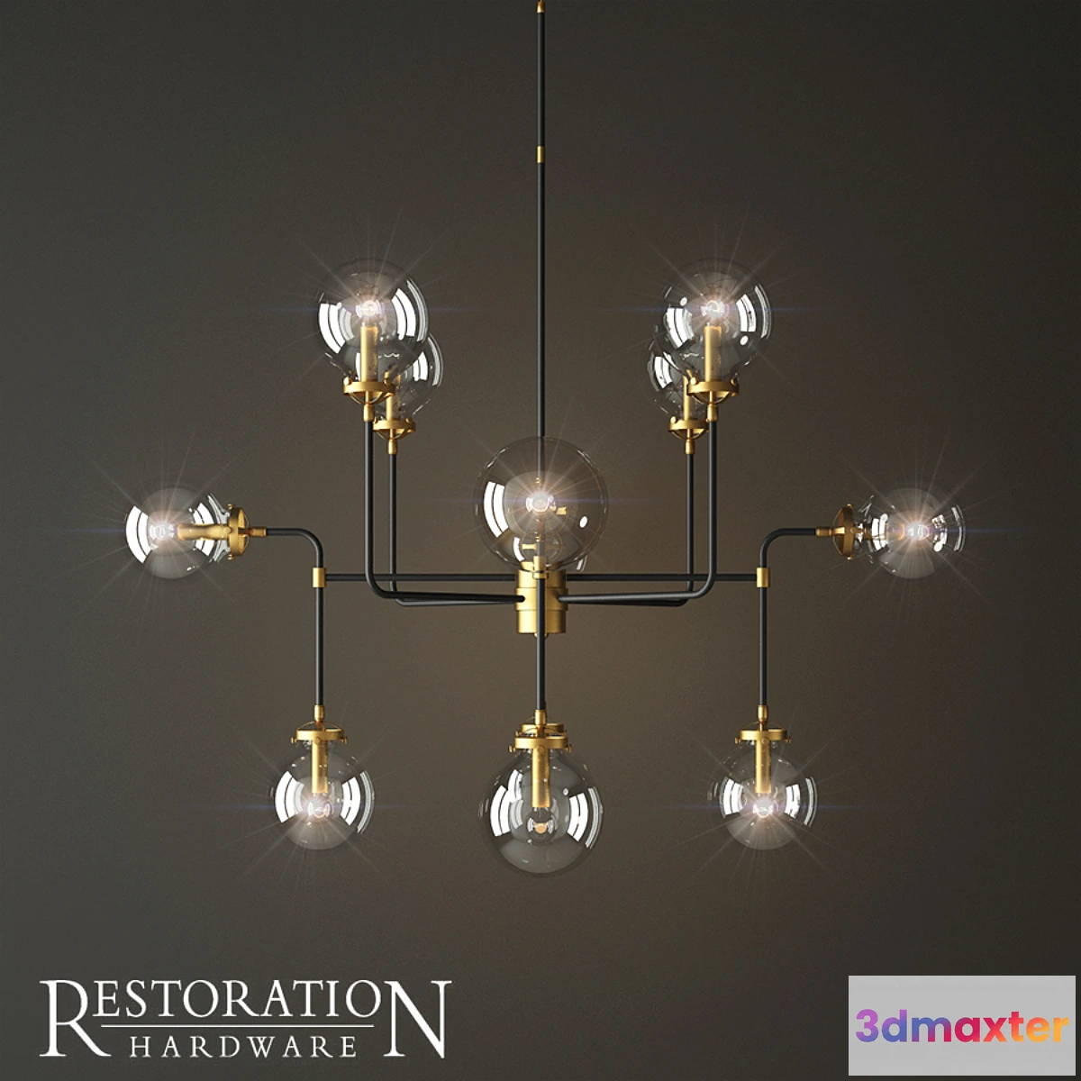 575548 - Rh bistro globe clear glass 12 brass