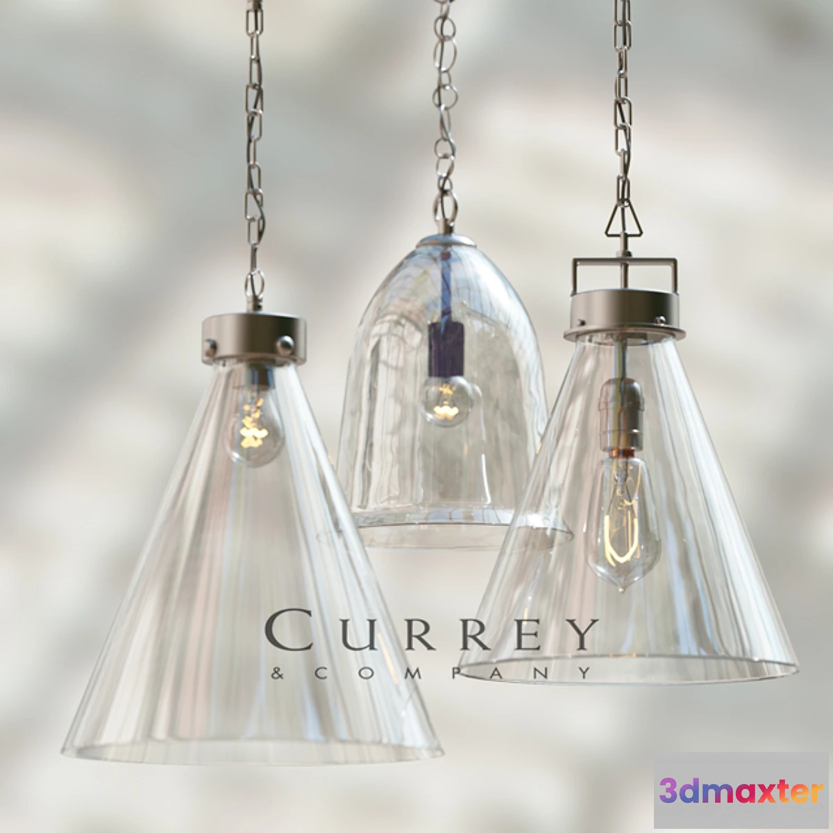 575736 - Kitchen glass pendant set by Currey