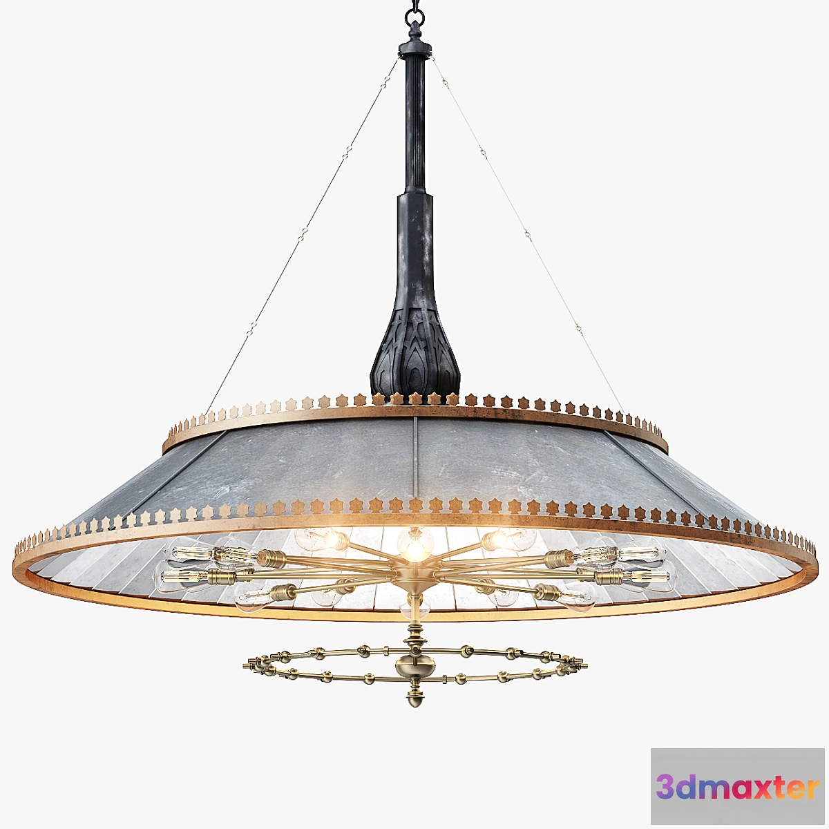 575886 - Grand 1800s Wheeler Mirrored Lamp