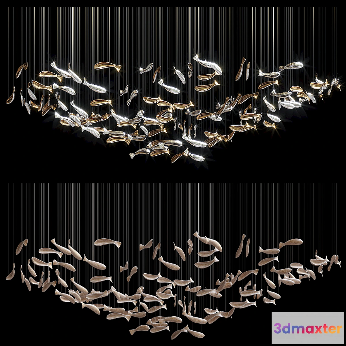 593270 - Chandelier Light Vargov - Fish - No.2