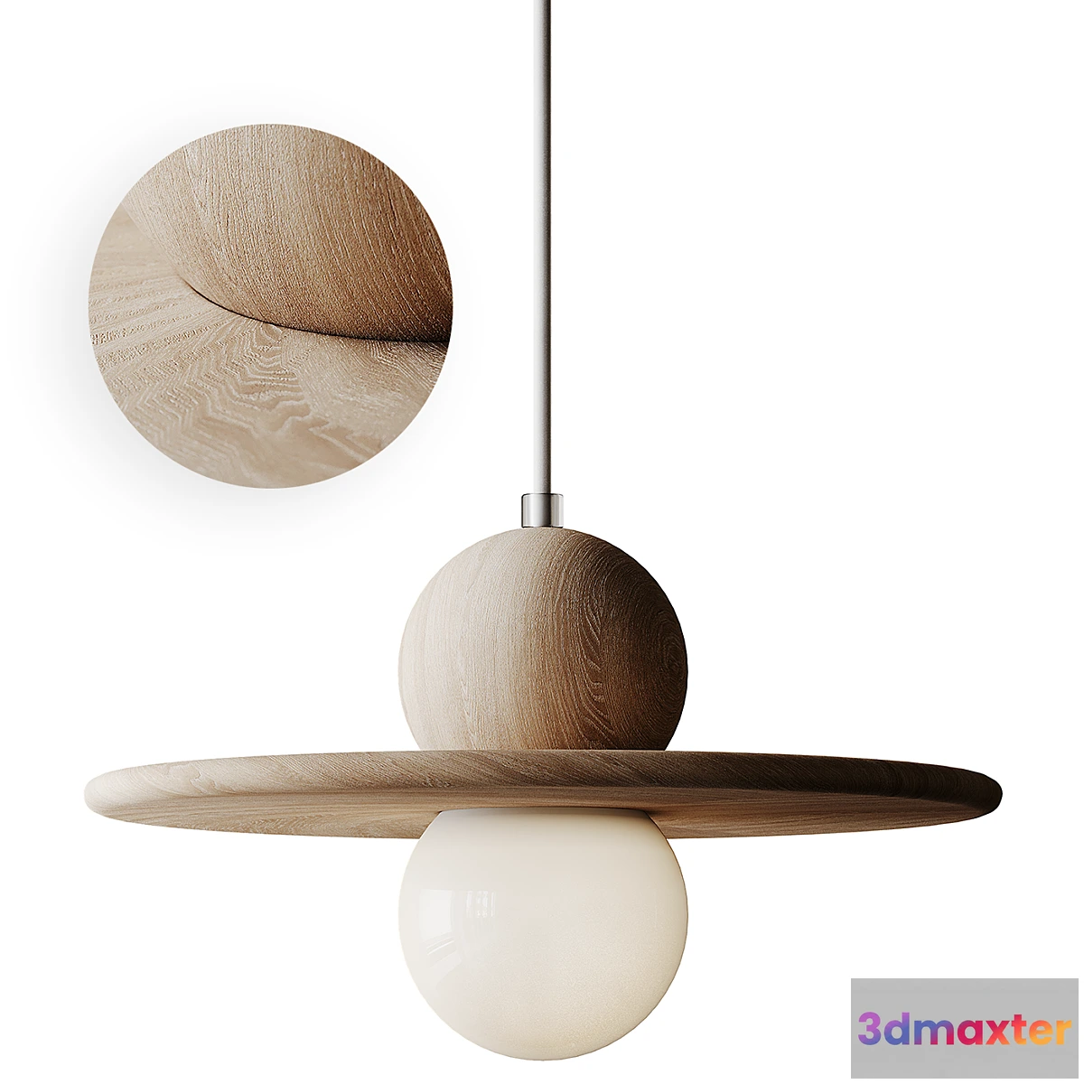 614361 - Wood Minimalist Plate Pendant Ceiling Light