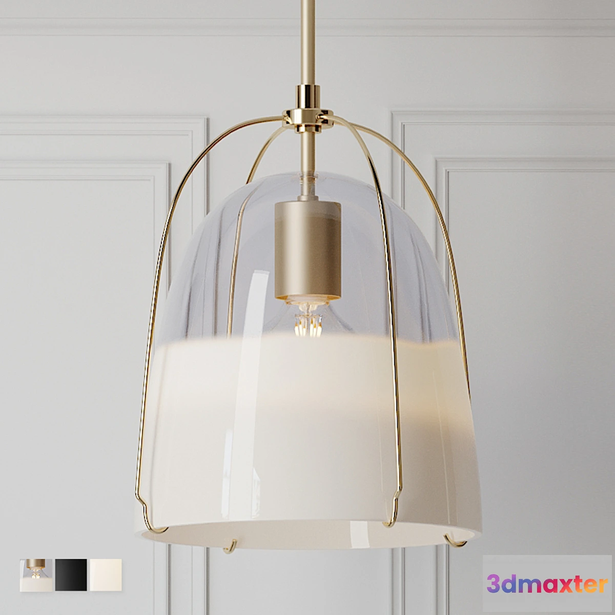 614439 - HALEIGH 8″ CLEAR & OPAL SPLIT GLASS DOME PENDANT