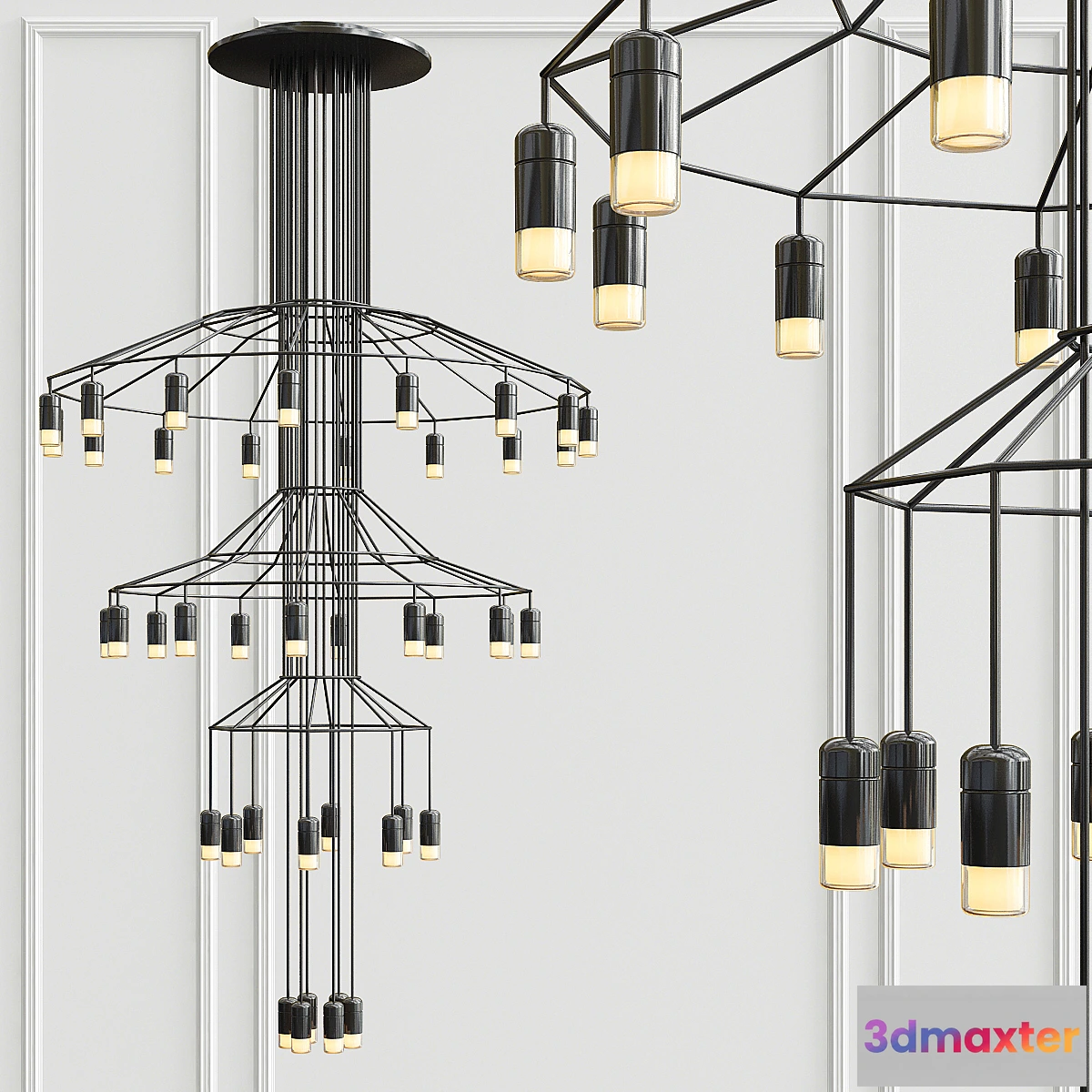 614473 - Vibia Wireflow Chandelier 0378 LED Suspension 42 lamp