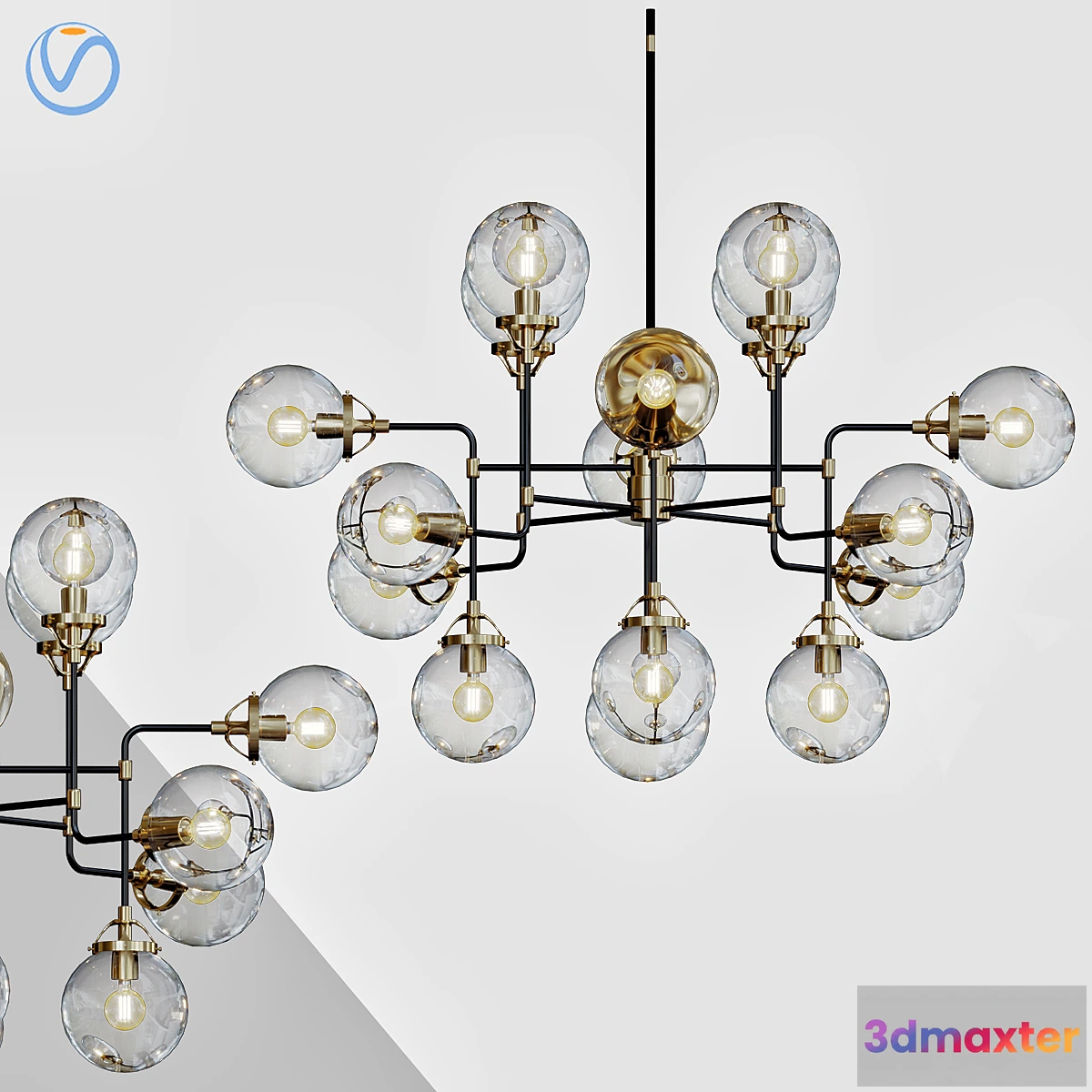 614509 - Bistro Globe Clear Glass Chandelier