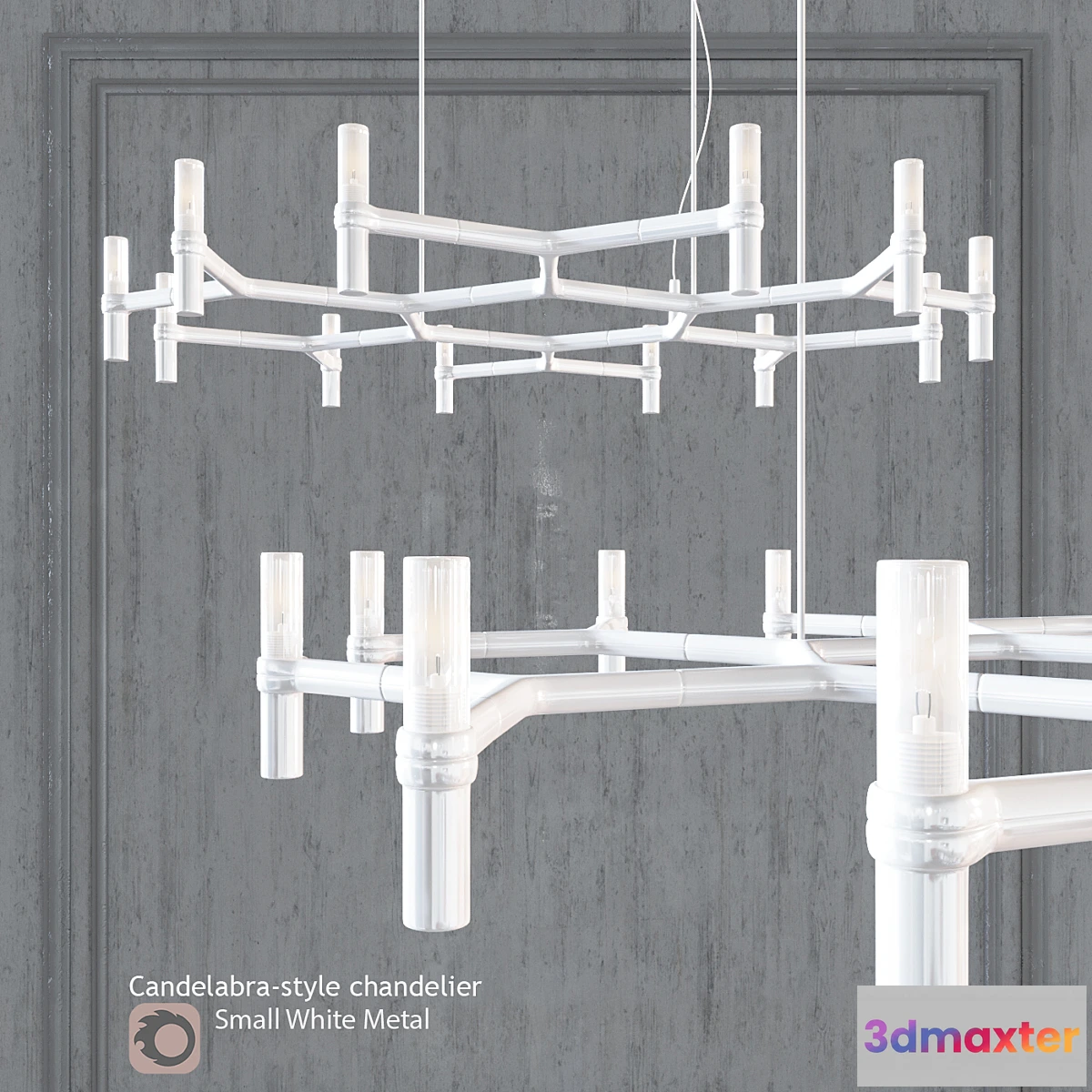 614519 - Chandelier EQUINOX CHANDELIER Small White Metal