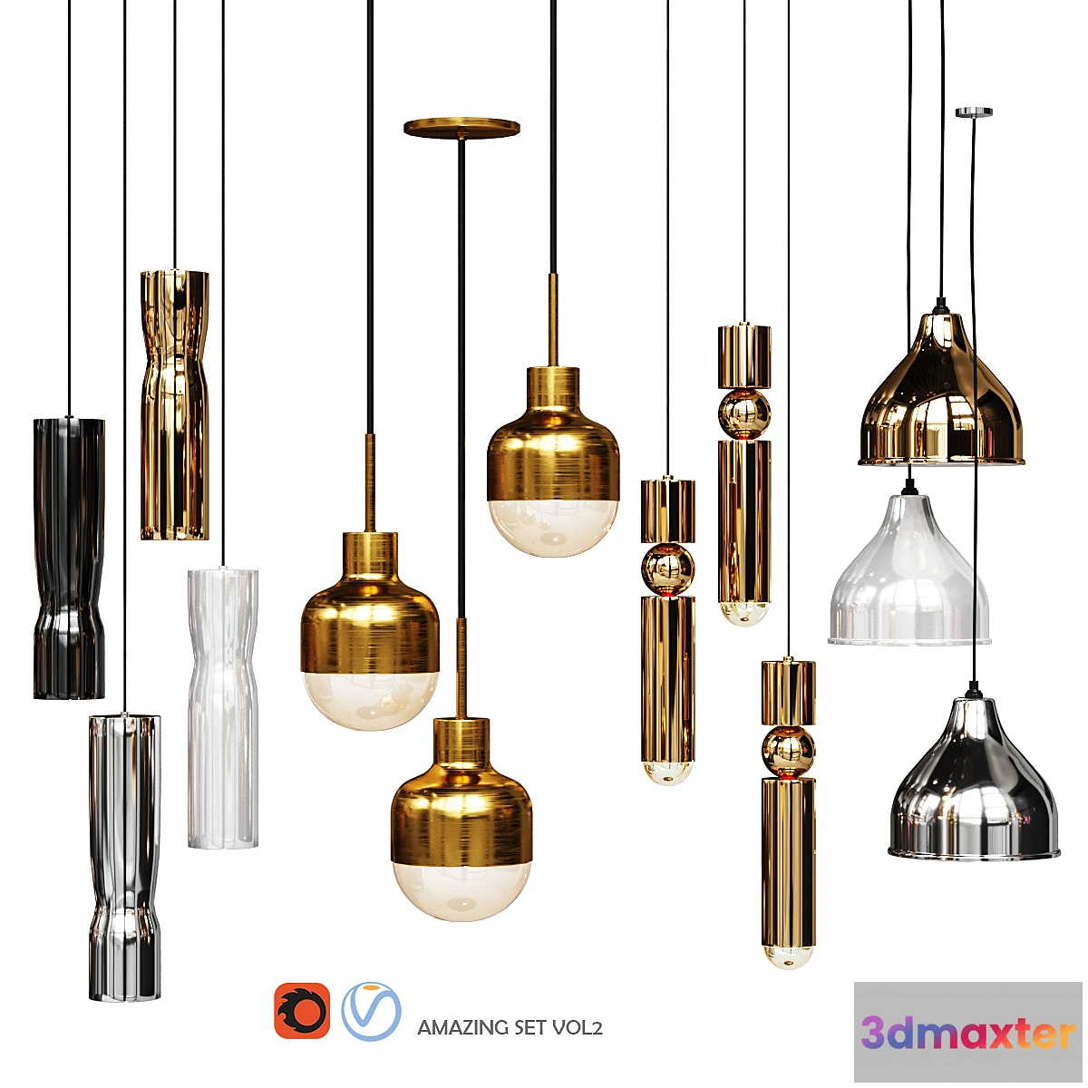 614555 - Four Pendant Lights amazing set vol2