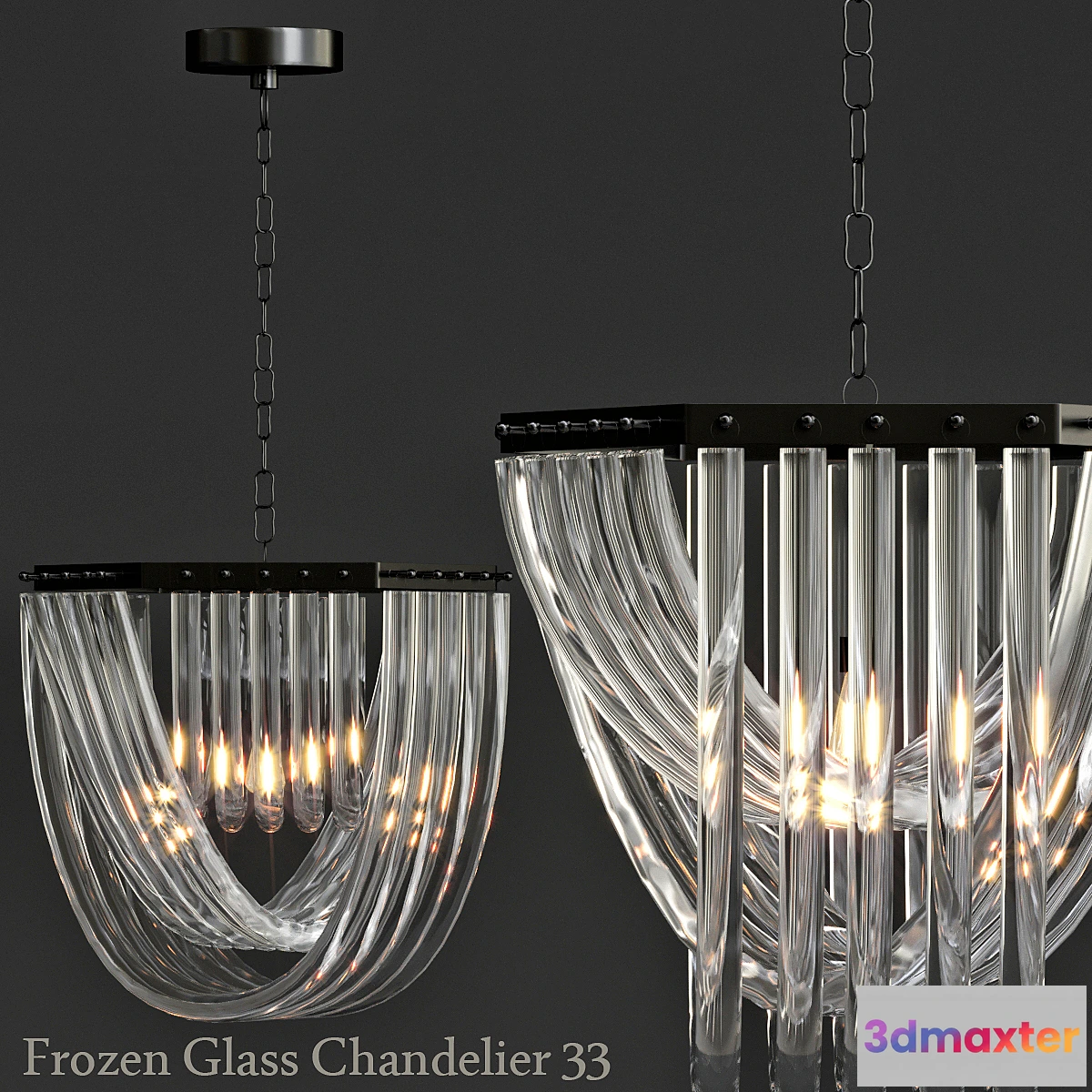 614621 - Frozen Glass Chandelier 33
