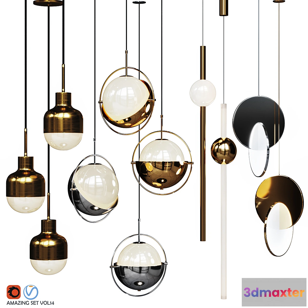 614723 - Four Pendant Lights amazing set vol. 14
