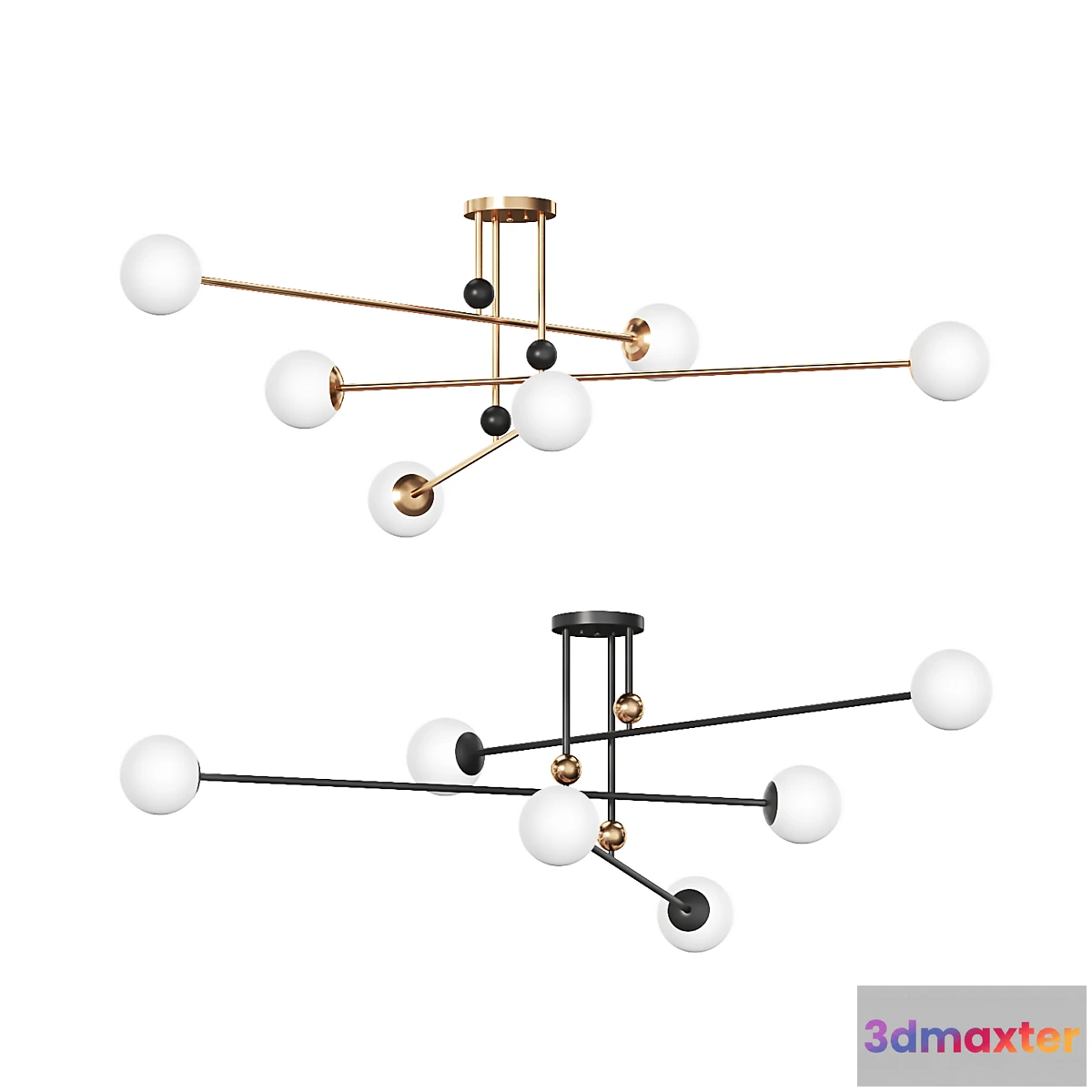 614837 - Designer chandelier with glass shades JESI