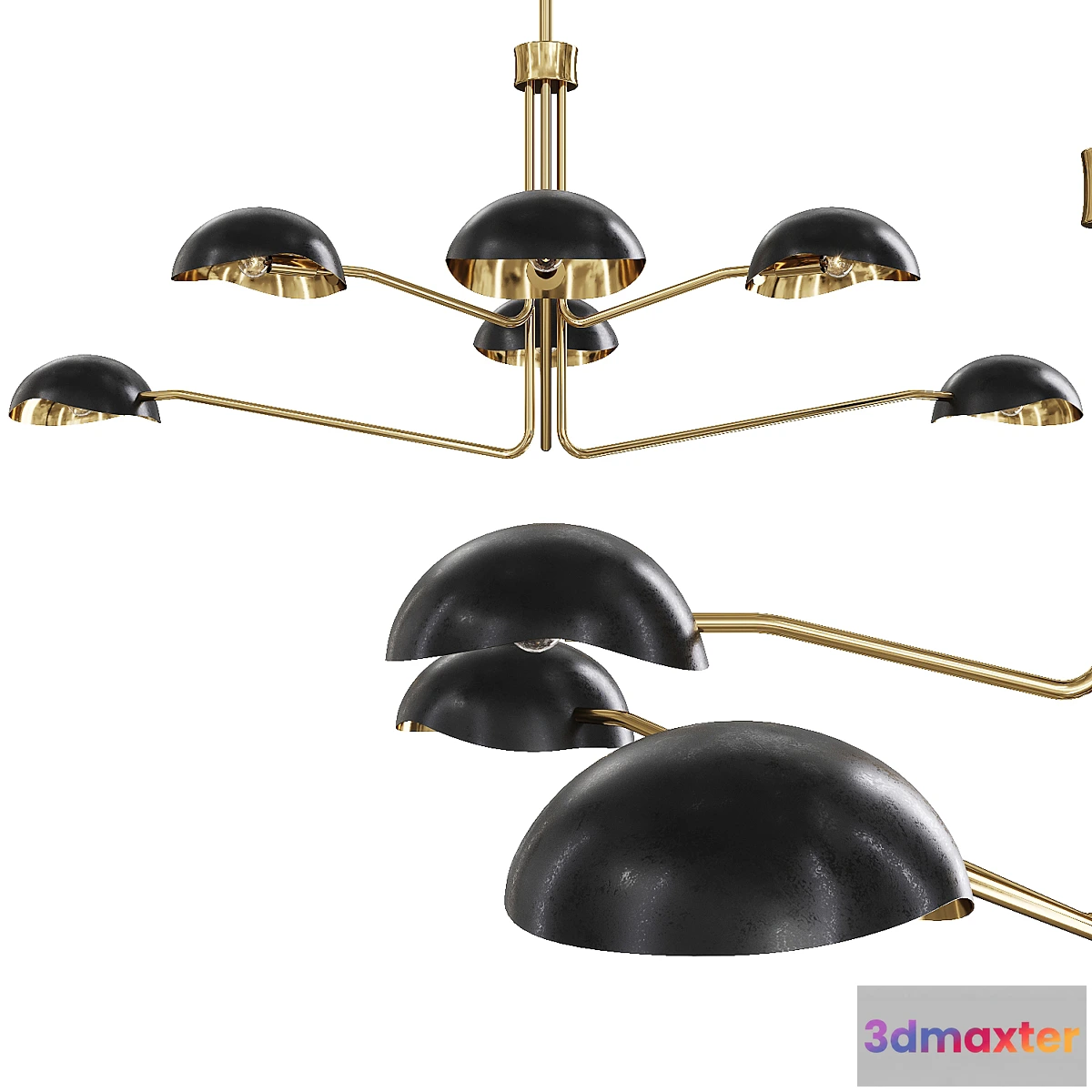 614847 - Restoration Hardware CONVESSI CHANDELIER ROUND 60 Black and Brass