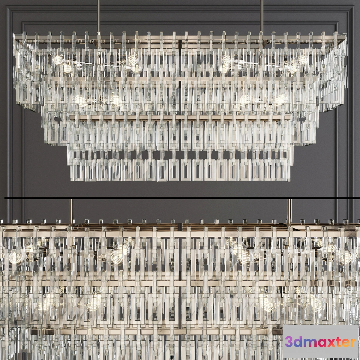 614901 - Restoration Hardware MARIGNAN LINEAR CHANDELIER 60 Nickel