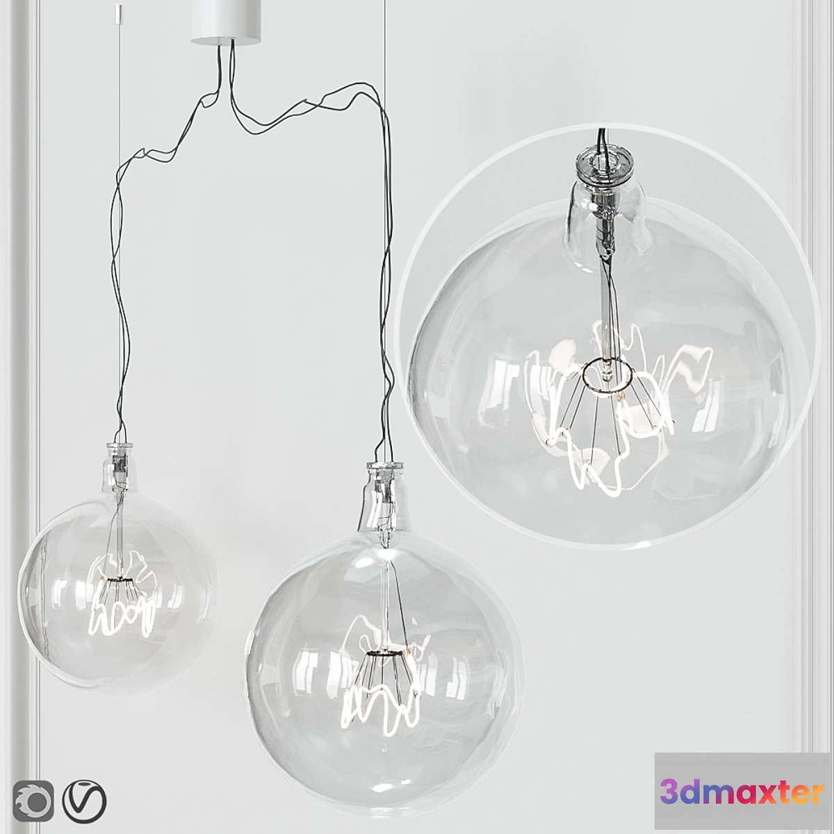 614975 - Pendant lamp Flos Bulbo 57 type 1