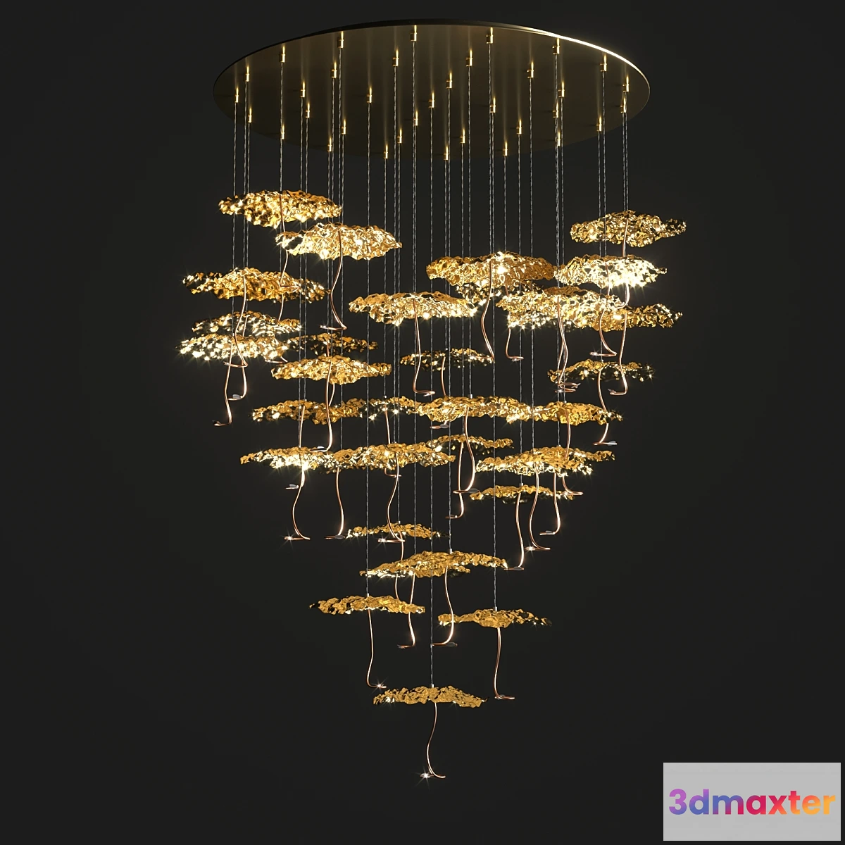 615219 - Gold Moon Chandelier Catellani & Smith