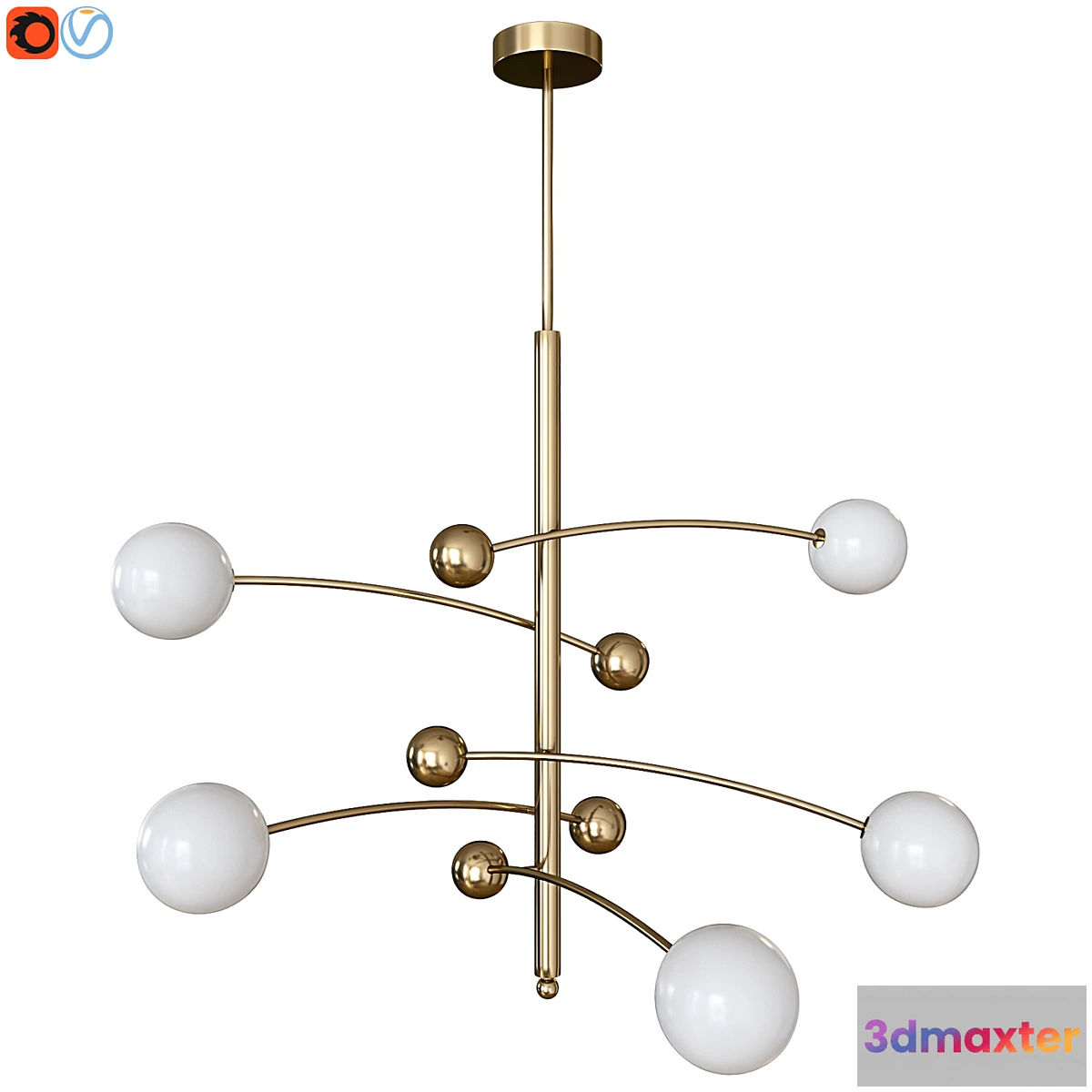 615724 - Chandelier Delight Collection Globe Mobile 5 brass