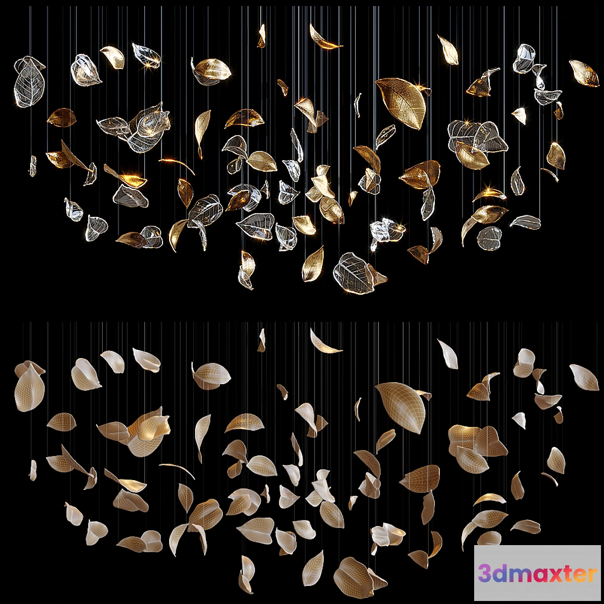 615890 - Chandelier Light Vargov - Frozen Leaves - No.2