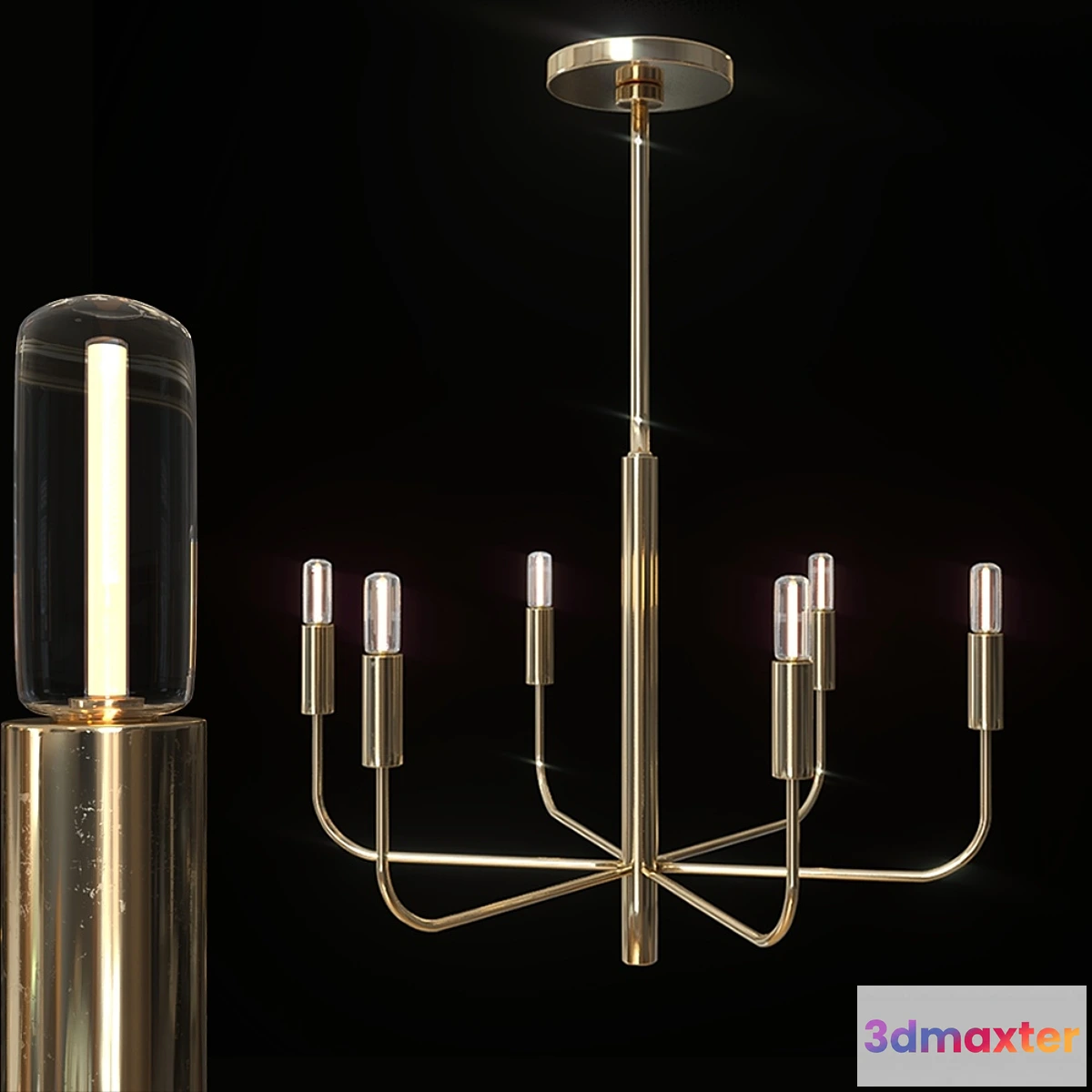 615976 - Chandelier “Warwick” gold _ silver