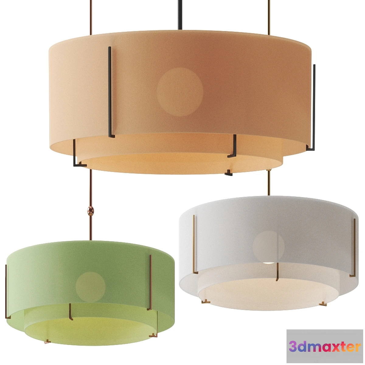 616144 - Exos Large Double Shade Pendant by Hubbardton Forge