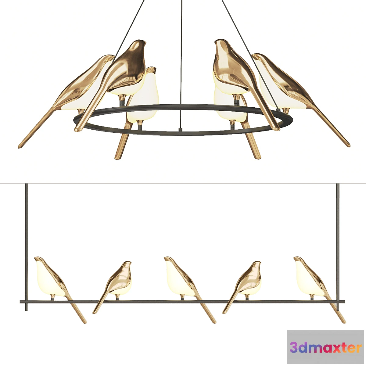 616234 - Bird-shaped chandelier NOMI