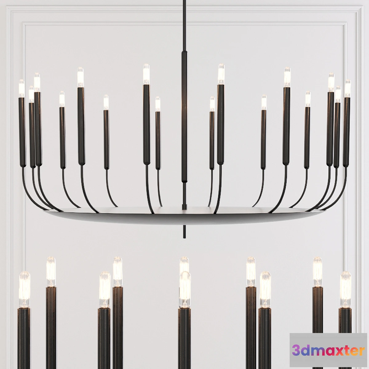 616414 - Restoration Hardware QUENOUILLES ROUND CHANDELIER 48 Black