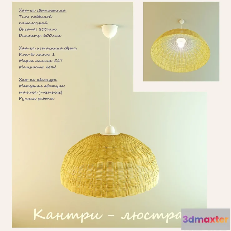 620031 - Chandelier with shade pletnym